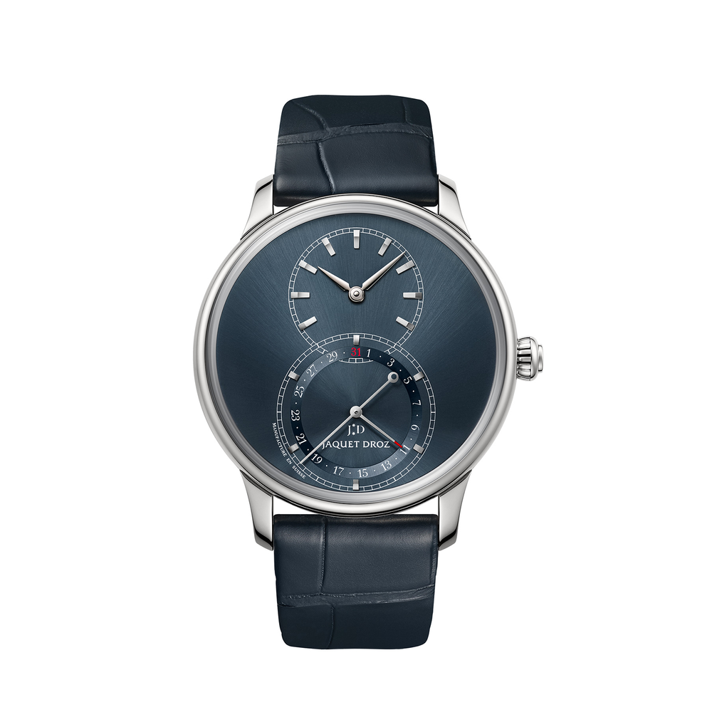 Grande Seconde Quantième Satin-brushed Blue